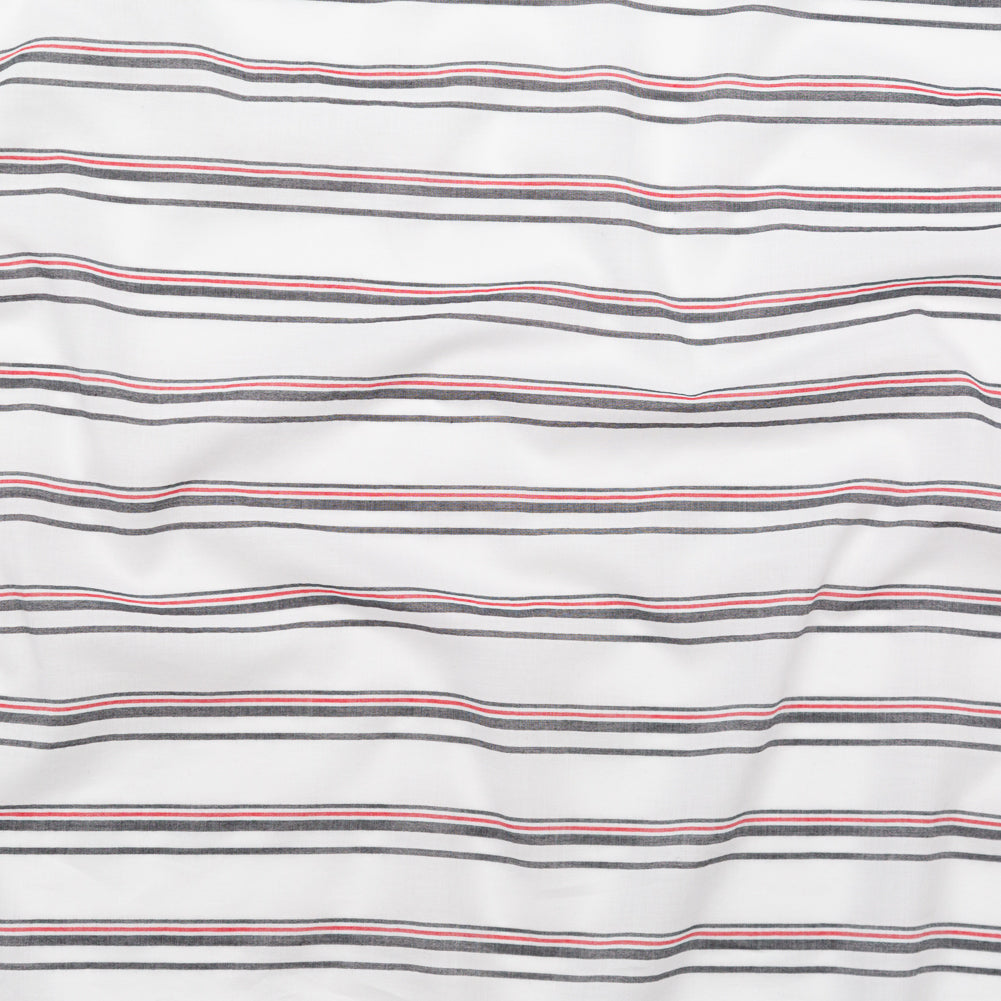 Italian Tomato Puree, White and Magnet Striped Cotton Voile - Joann Fabrics
