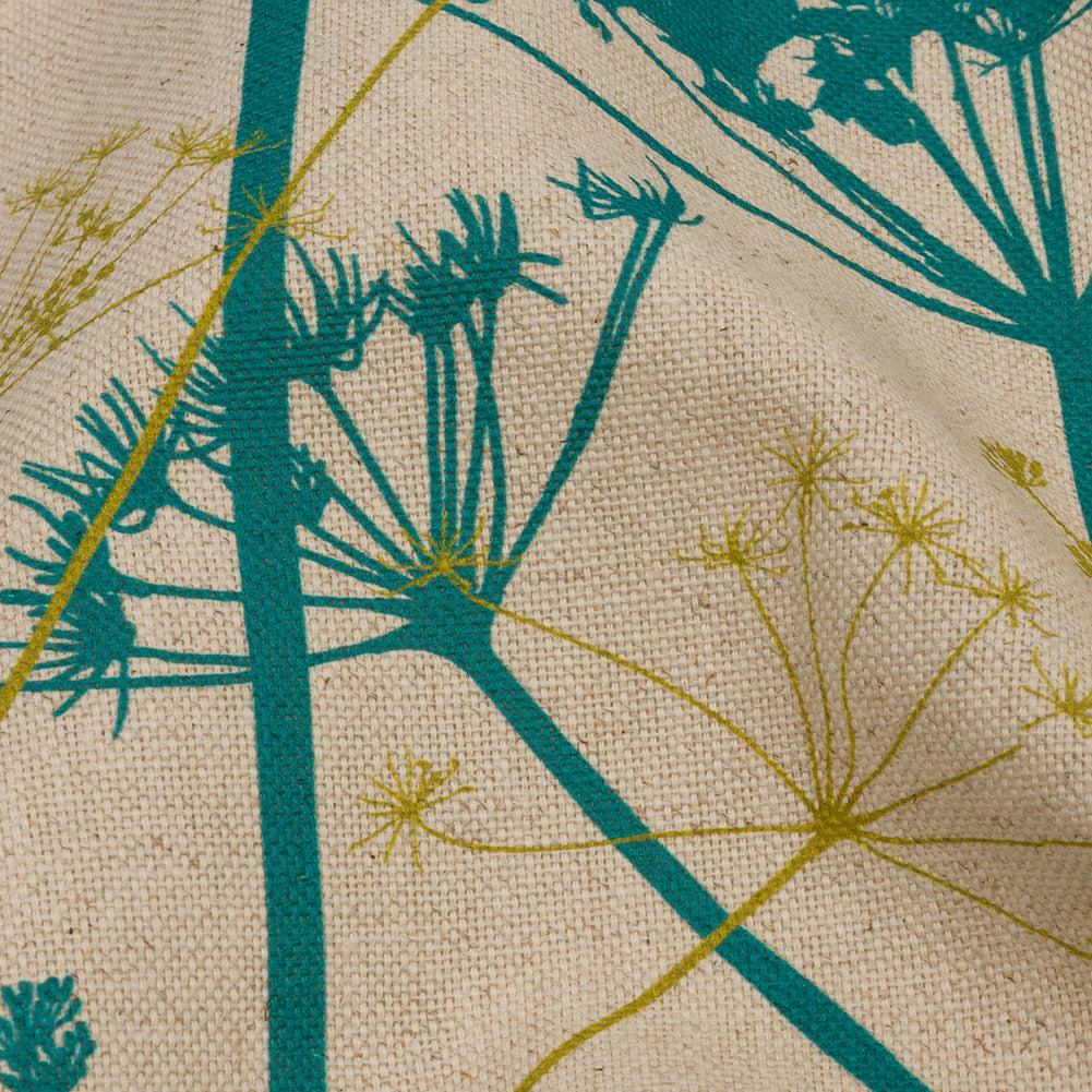 Cotton and Linen Canvas Print - Peacock Chervil Silhouettes - British Imported - Joann Fabrics