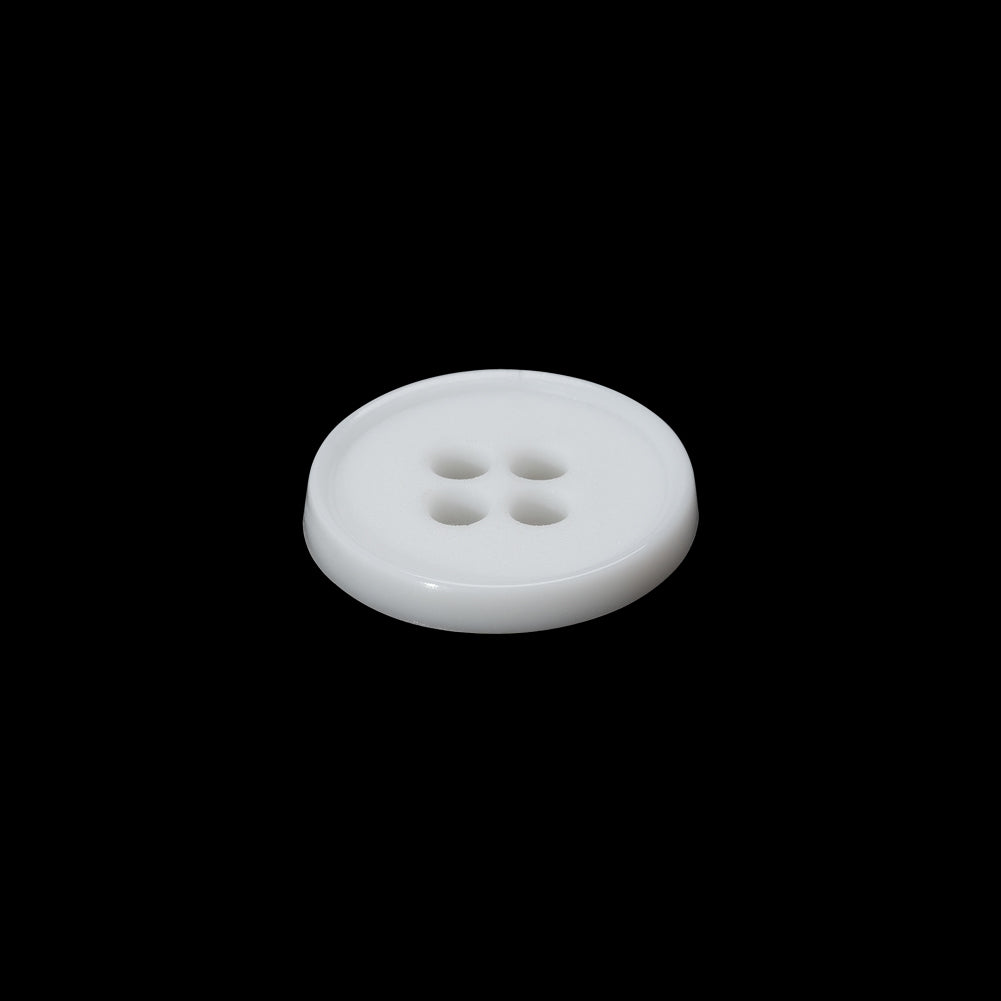 Plastic 4-Hole Button Made in Italy - 24L/15mm - White Narrow Rim - Joann Fabrics