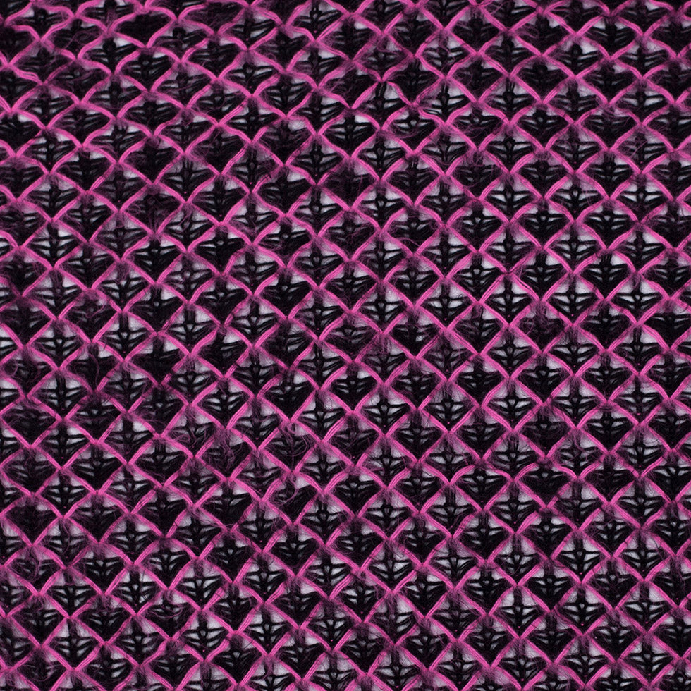 Lacey Diamonds Acrylic Knit - Black and Hot Pink - Joann Fabrics