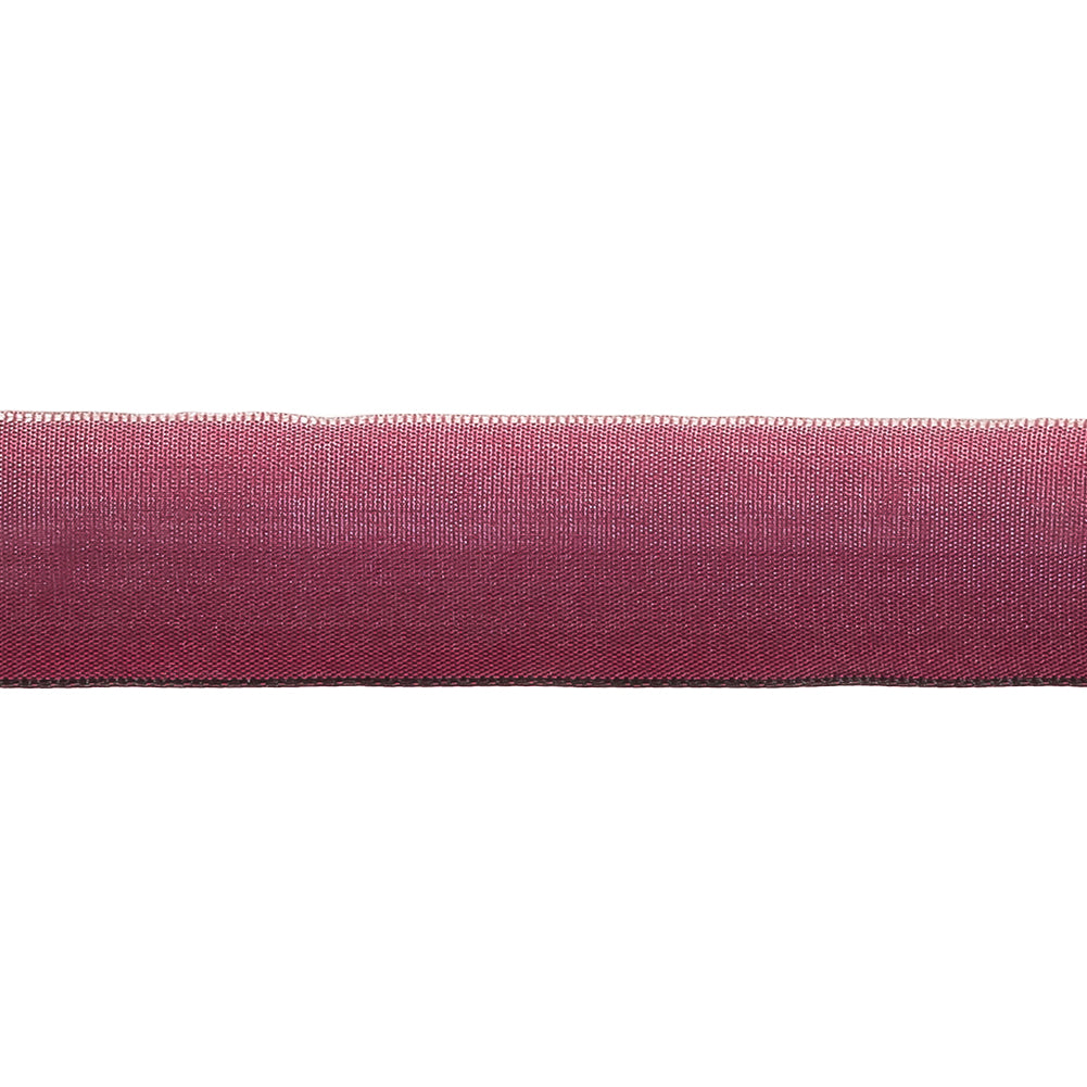 Light Pink and Plum Caspia Ombre Wire Edged Ribbon - 0.875