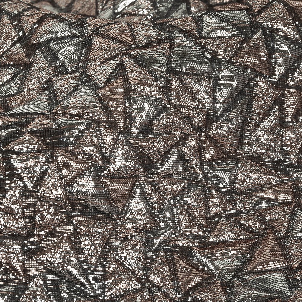Mood Exclusive Metallic Silver and Rose Gold Tactile Triangles Luxury Brocade - Joann Fabrics