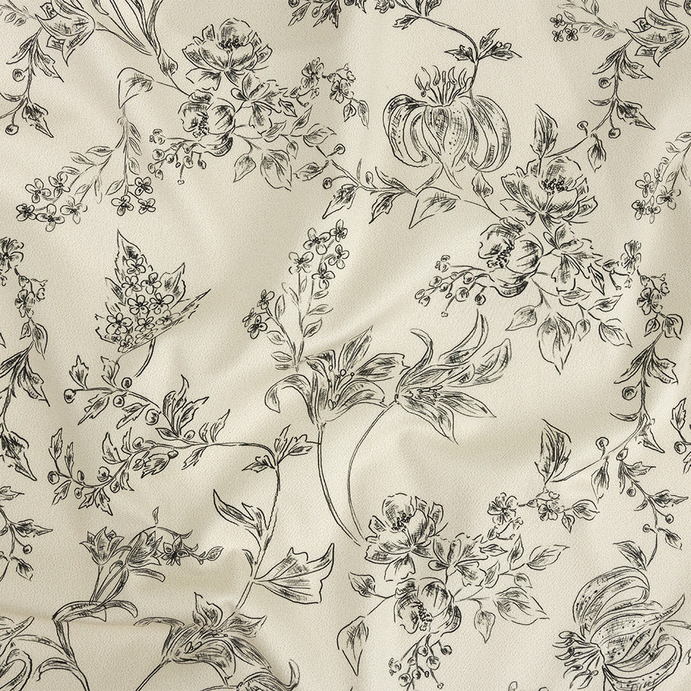 Mood Exclusive Ivory Organic Delineation Stretch Cotton Sateen - Joann Fabrics