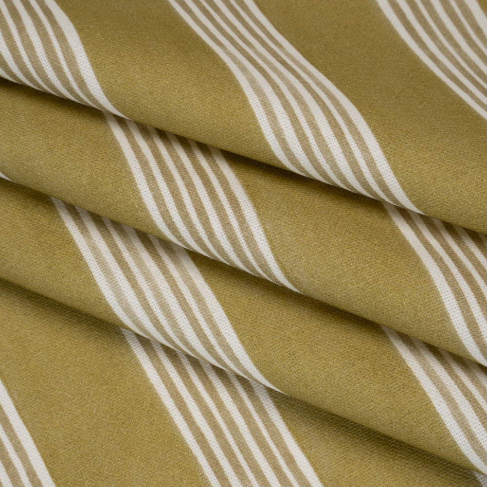 Brushed Cotton and Linen Canvas - Olive Stripes - British Imported - Joann Fabrics