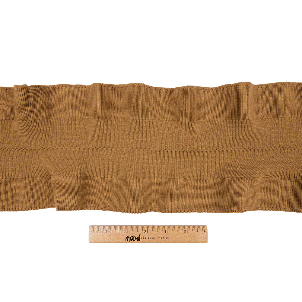 Tan Ruffled Foldover Rib Knit Trim - 39