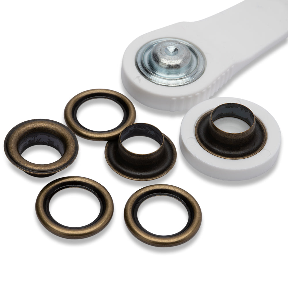 Prym Eyelets with Washers with Tools - Antique Brass 11mm - 15pc - Joann Fabrics
