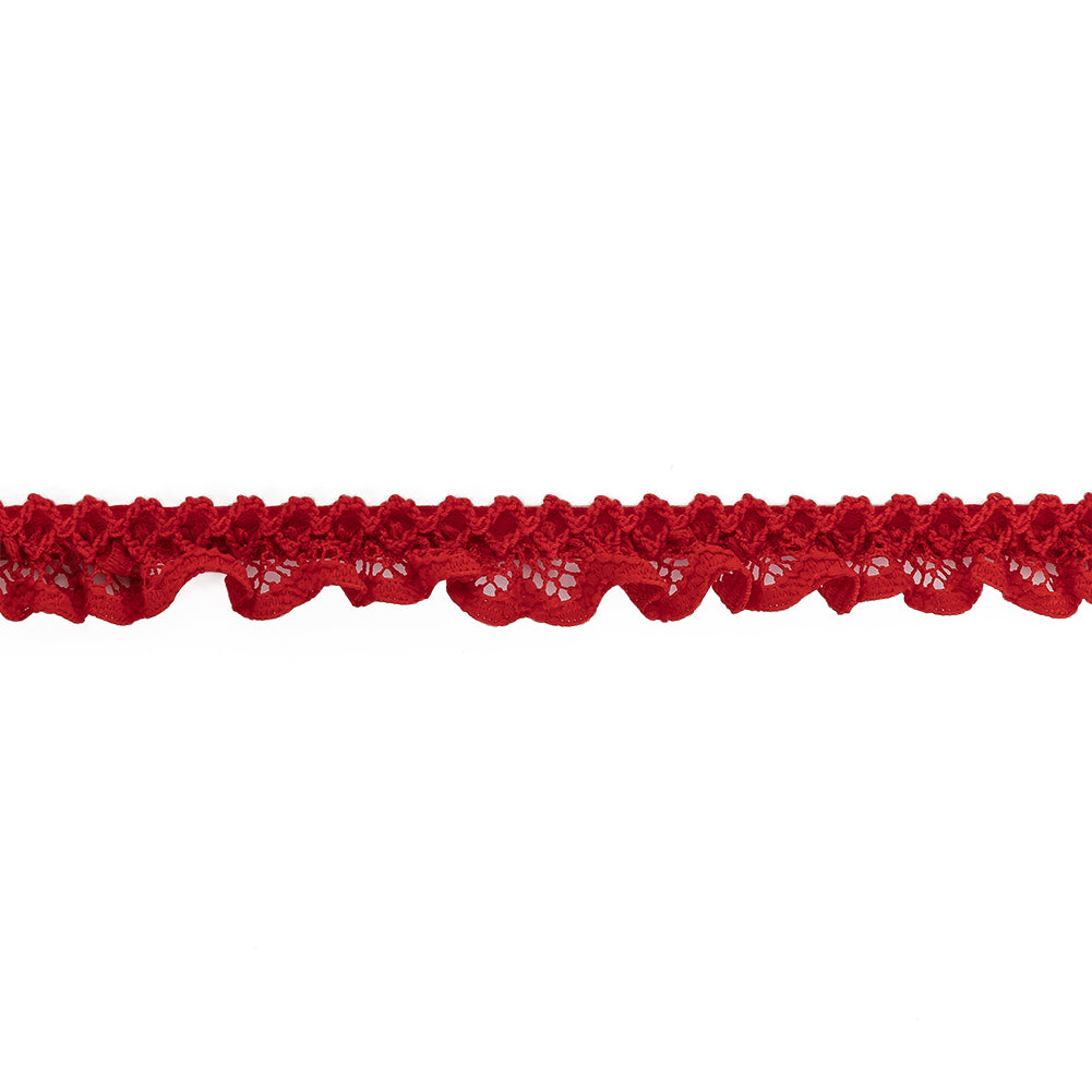 Fire Engine Red Criss Cross Crochet Trimming - 0.625