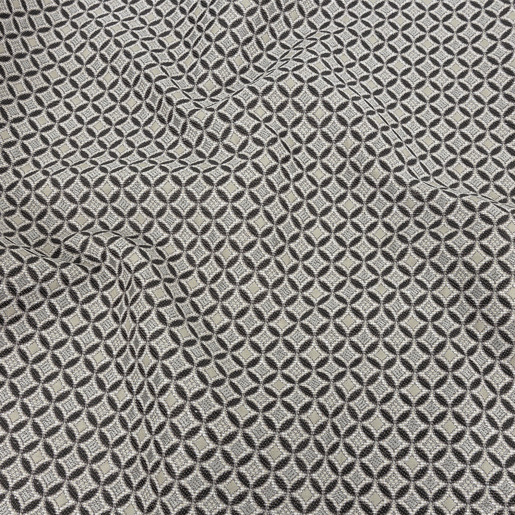 Black and Gray Quatrefoil Blended Polyester Jacquard - Joann Fabrics
