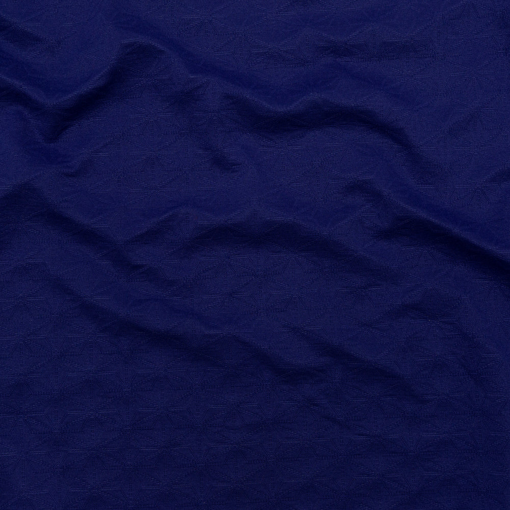 Italian Heathered Gray and Spectrum Blue Geometric Stretch Quilted Knit Coating - Joann Fabrics
