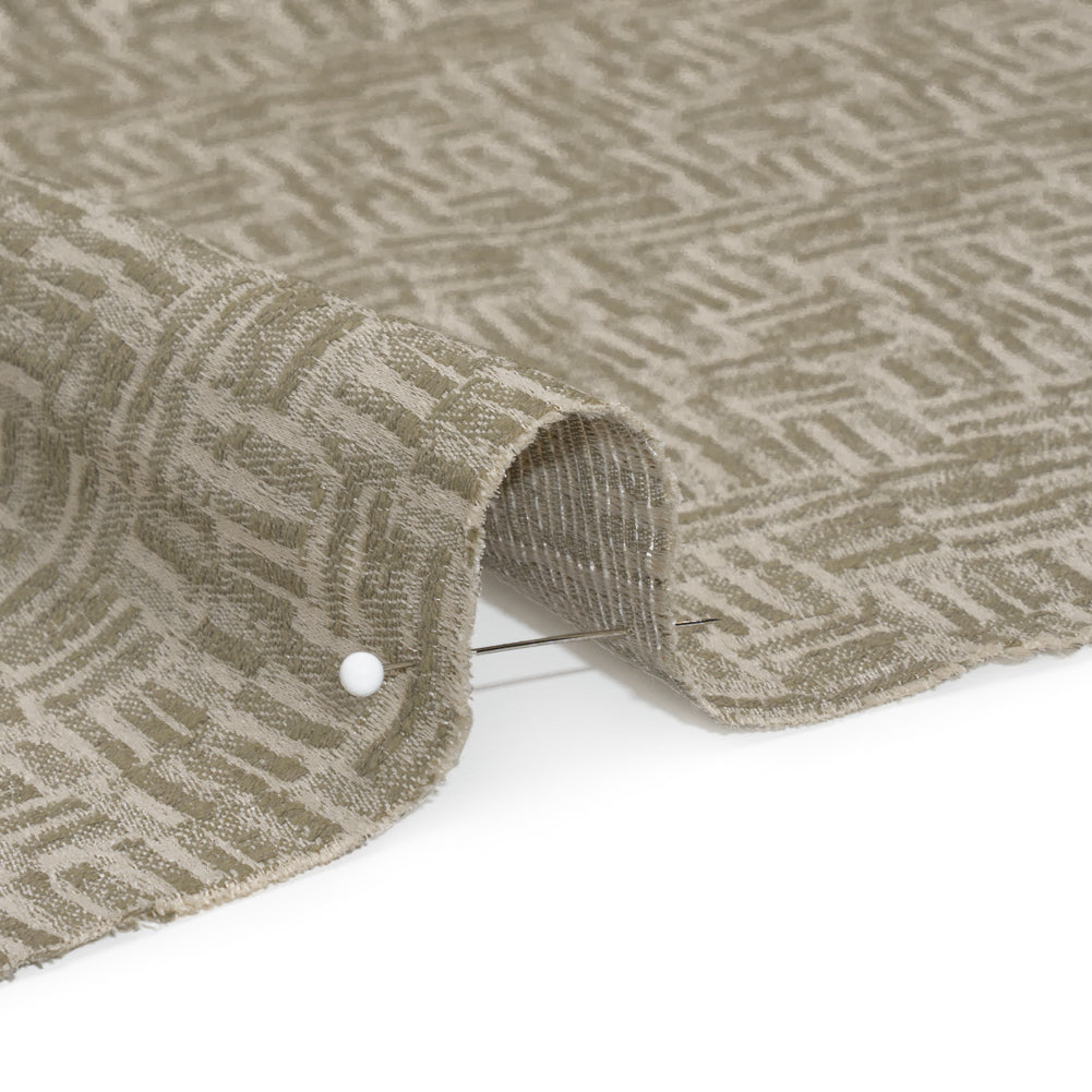 Recycled Polyester and Cotton Drapery Jacquard - Limestone Little Lines - British Imported - Joann Fabrics