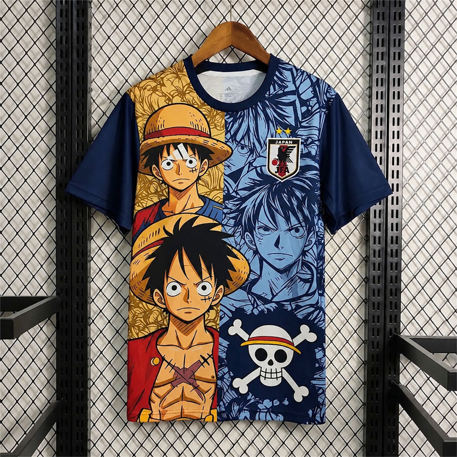 Japan 2026 Luffy Skull Blue Yellow Special Jersey - Fans Version - UnitedFutballJersey