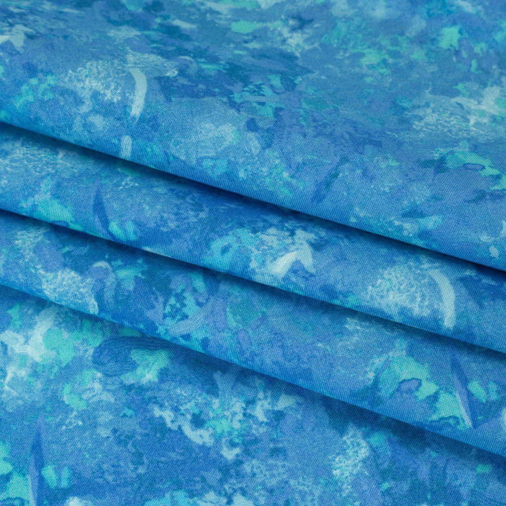 Printed Quilting Cotton by Deborah Edwards for Northcott Studio - Bahama Blue Painterly Abstract - Chroma Collection - Joann Fabrics