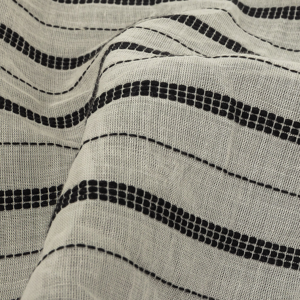 Famous Australian Designer Ivory Cotton Voile with Phantom Woven Pinstripes - Joann Fabrics