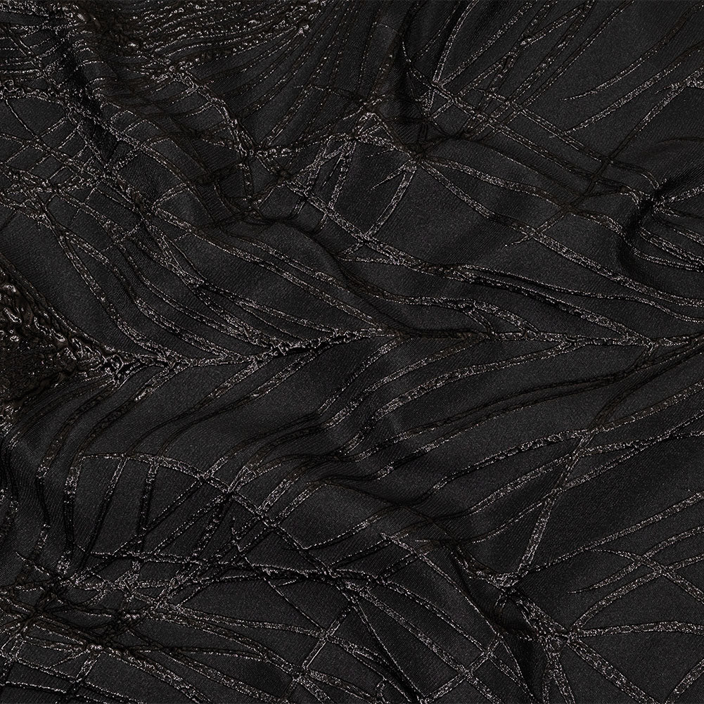 Metallic Black Feathers Luxury Brocade - Joann Fabrics