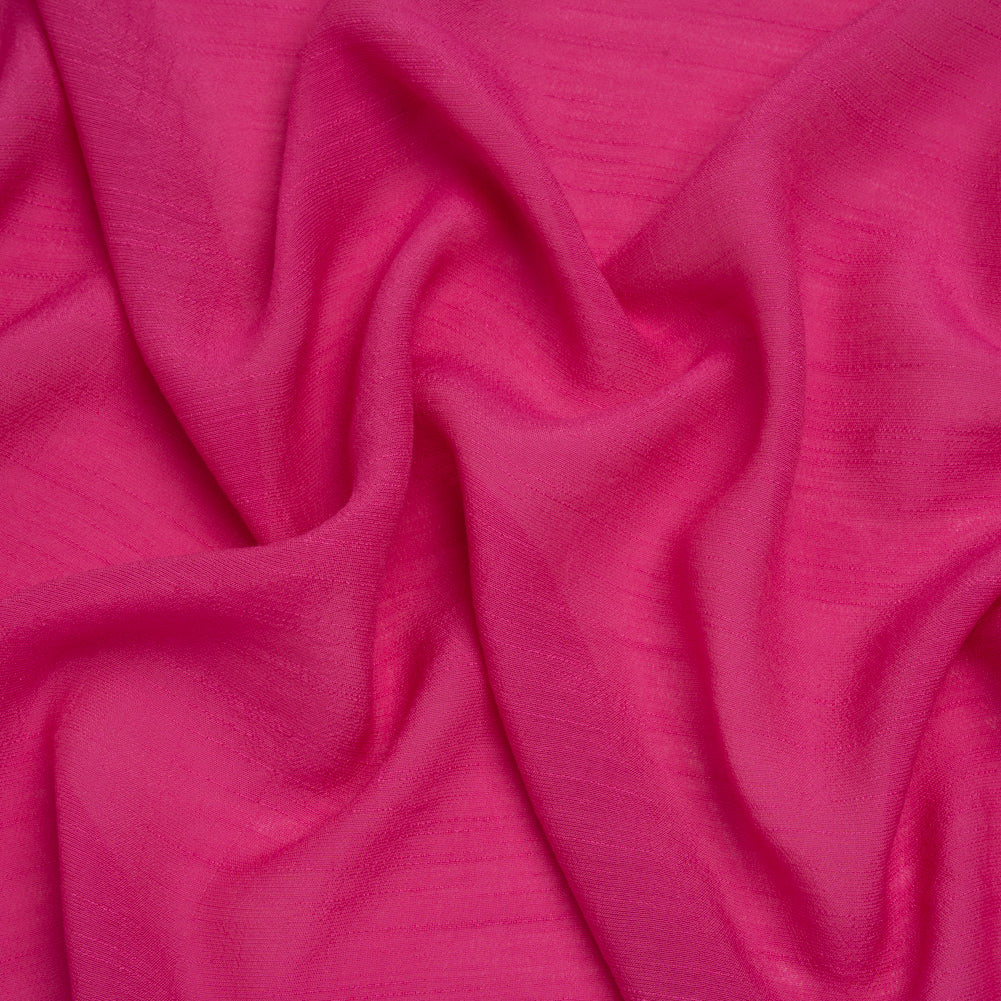 Textured Gauzy Polyester and Rayon Woven - Bright Pink - Designer Deadstock - Joann Fabrics