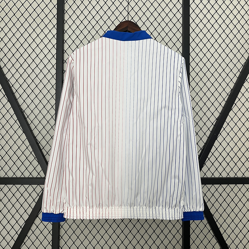 2024 France Reversible Windbreaker (White-Blue)Soccer Jersey 1:1 Thai Quality