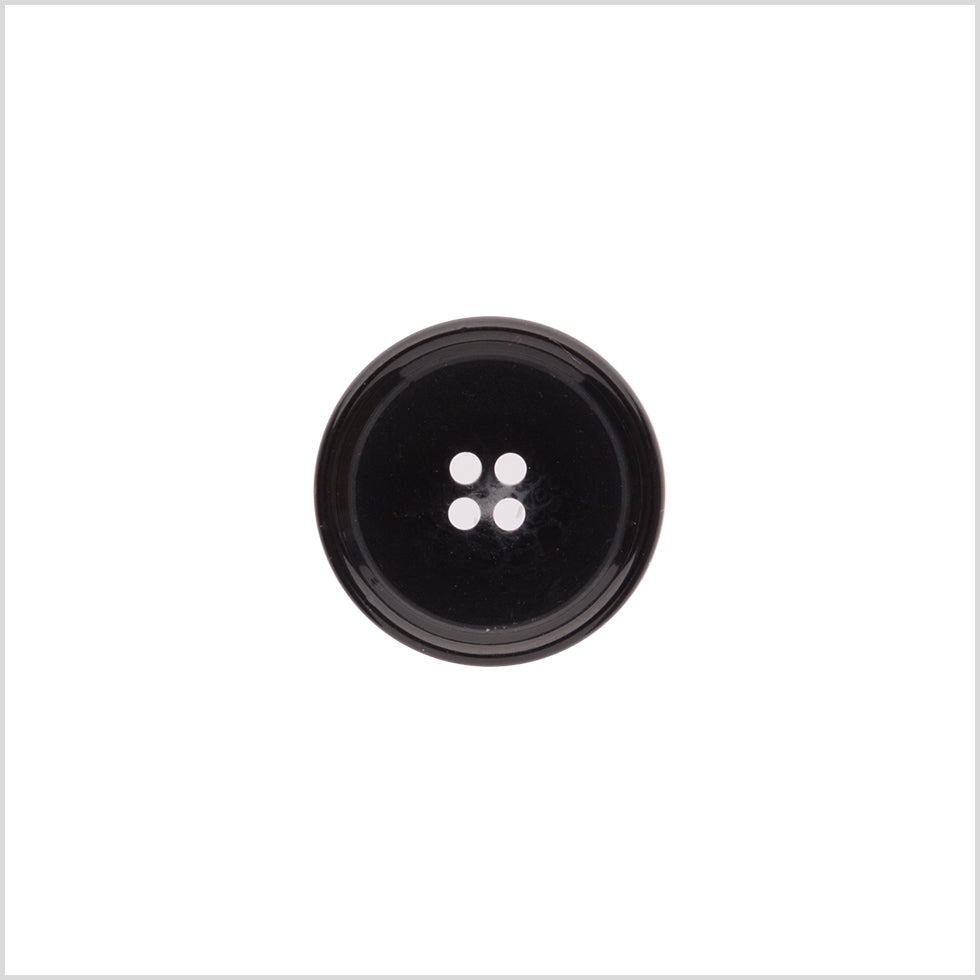 Italian Shiny Black Rimmed 4-Hole Button - 32L/20mm - Joann Fabrics