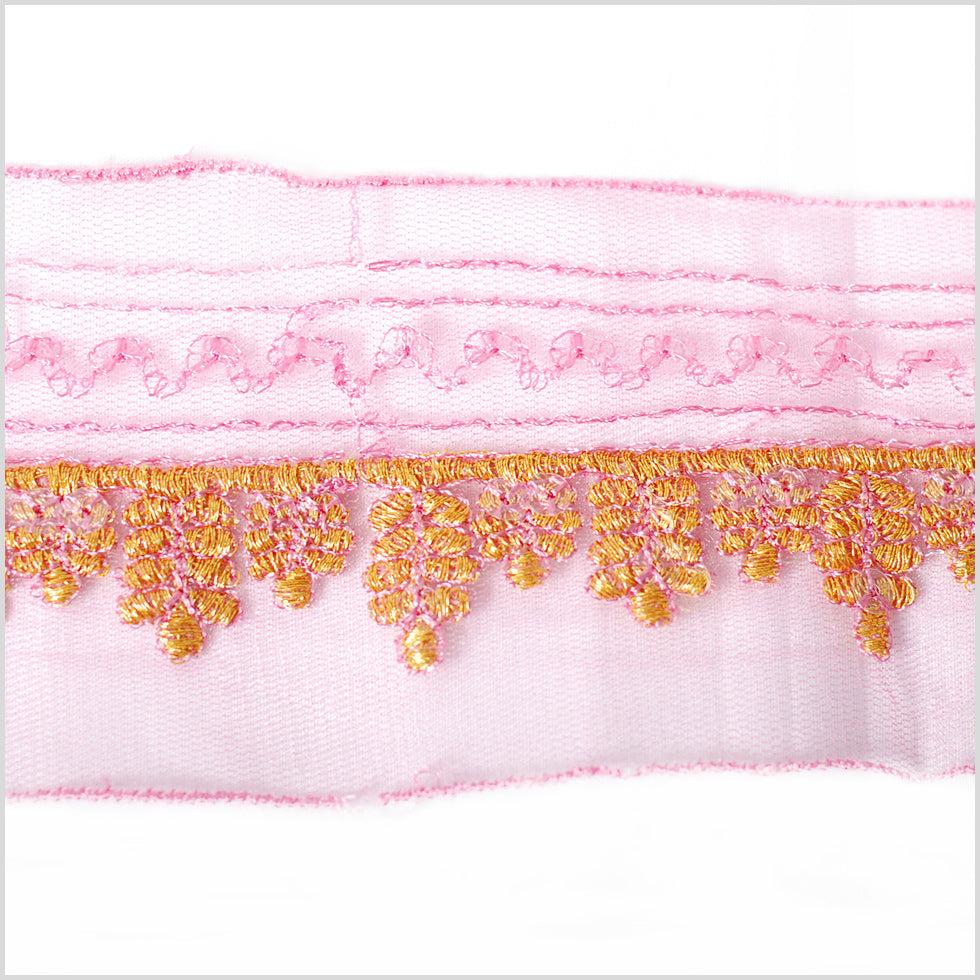 Pink/Gold Metallic Emboidered Trim - Joann Fabrics