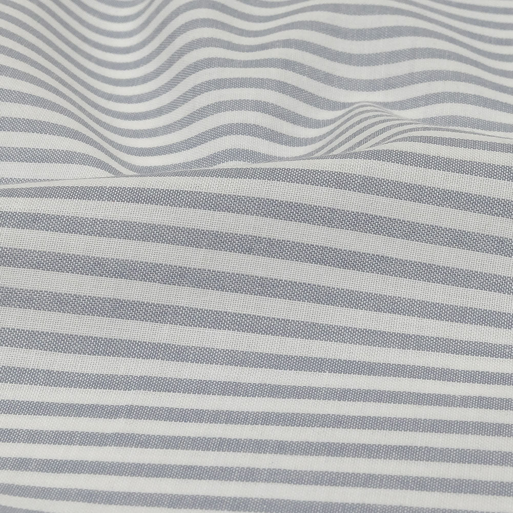White and Blue Gray Candy Striped Cotton and Polyester Shirting - Joann Fabrics