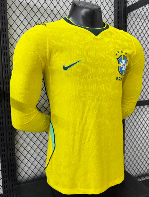 2026 Long sleeves Player Version Brazil Home Football Jersey 1:1 Thai quality