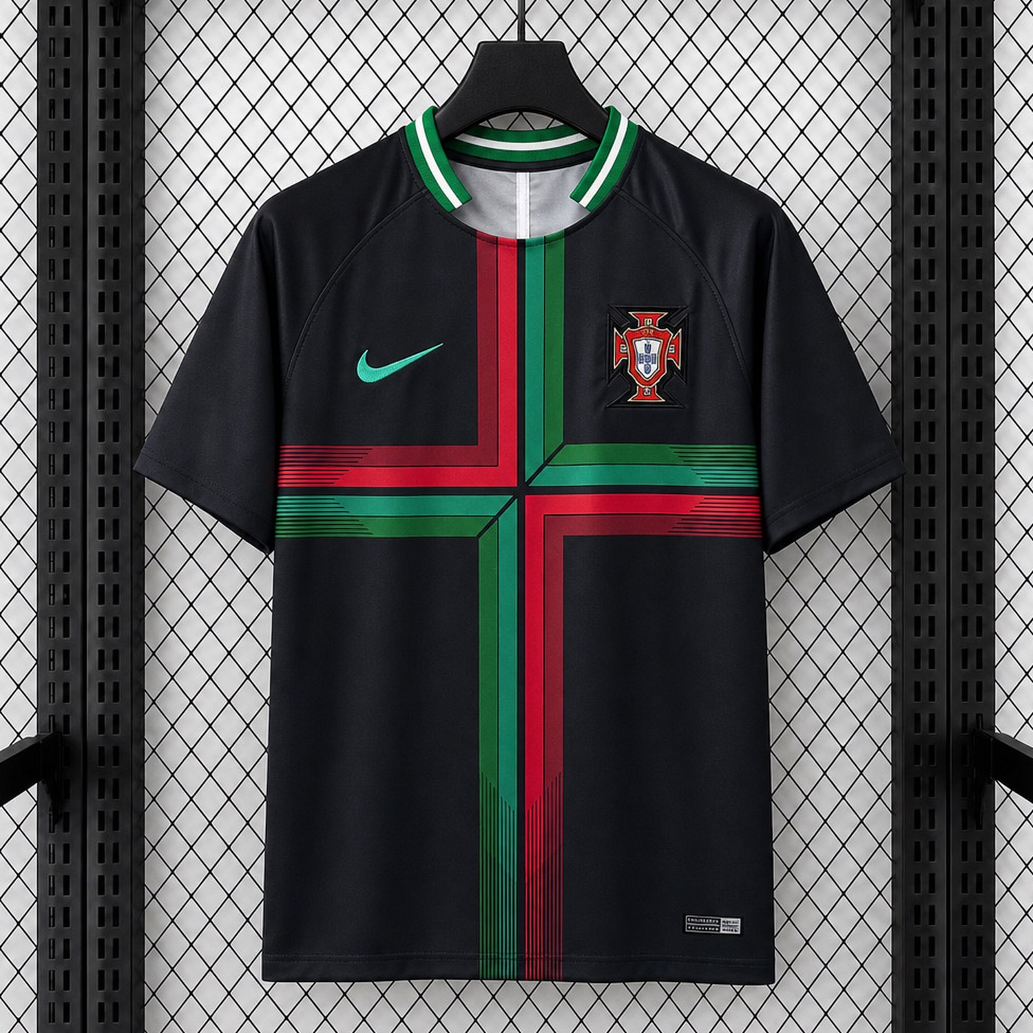 Retro Portugal 2018 Black Pre-Match Training Jersey - UnitedFutballJersey