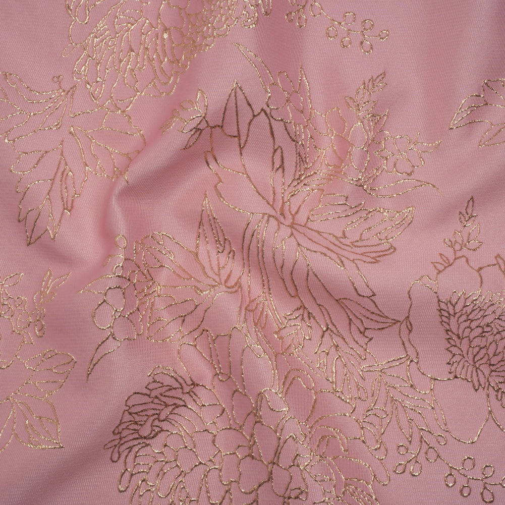 Metallic Brocade - Baby Pink and Gold Illustrated Garden - Joann Fabrics