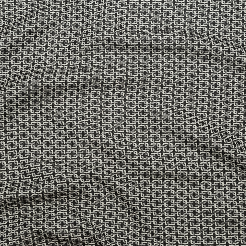 Pelican and Black Olive Geometric Reversible Polyester Jacquard - Joann Fabrics