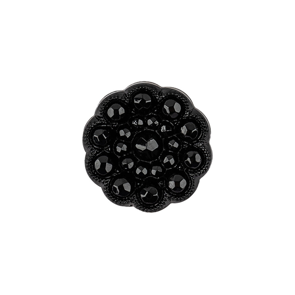 Italian Black Decorative Circles Floral Shank Back Button - 30L/19mm - Joann Fabrics