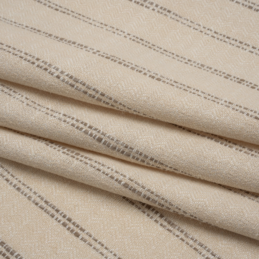 Polyester and Cotton Drapery Twill - Walnut Zig Zags and Textured Stripes - British Imported - Joann Fabrics