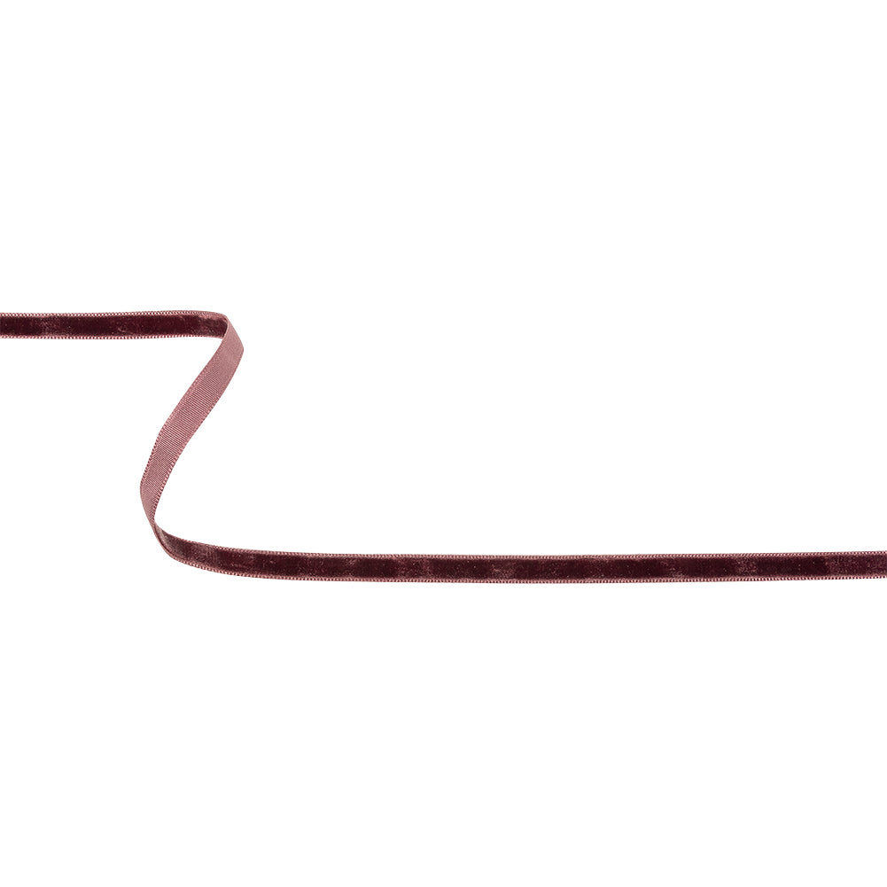 Deepest Purple Single Face Velvet Ribbon - 0.25