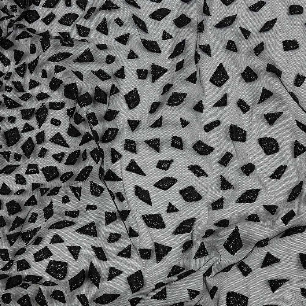 3D Puffy Glitter Tulle - Black Geometric Gradient - Joann Fabrics