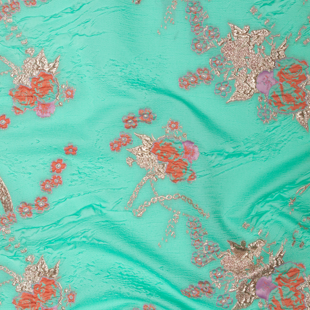 Cascade, Orchid Haze and Metallic Bright Gold Floral Luxury Brocade - Joann Fabrics