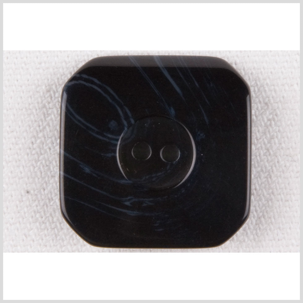 Square Plastic 2-Hole Button with Cropped Corners - 40L/25.5mm - Navy Swirls - Joann Fabrics