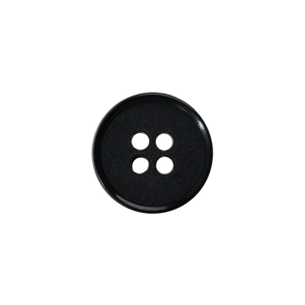 4-Hole Plastic Button - 24L/15mm - Matte Black Narrow Rim - Joann Fabrics