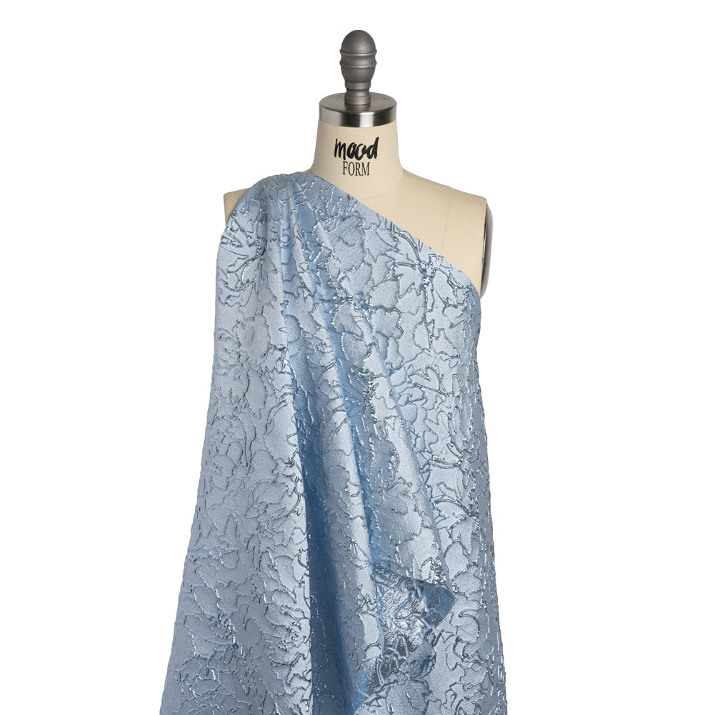 Metallic Luxury Brocade - Sky Blue Floral Outlines - Joann Fabrics