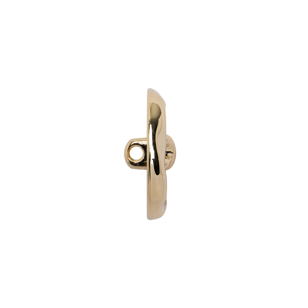 Organic Puffy Faux Four-Hole with Stitching Shank Back Button - 28L/18mm - Gold - Joann Fabrics