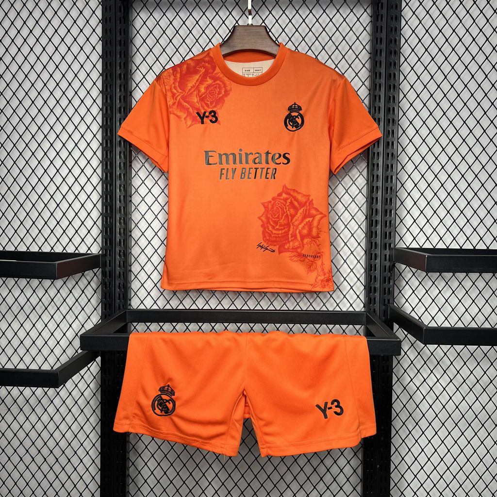 2024/2025 Real Madrid Y-3 Special Edition Orange Football Shirt 1:1 Thai Quality Kids Size