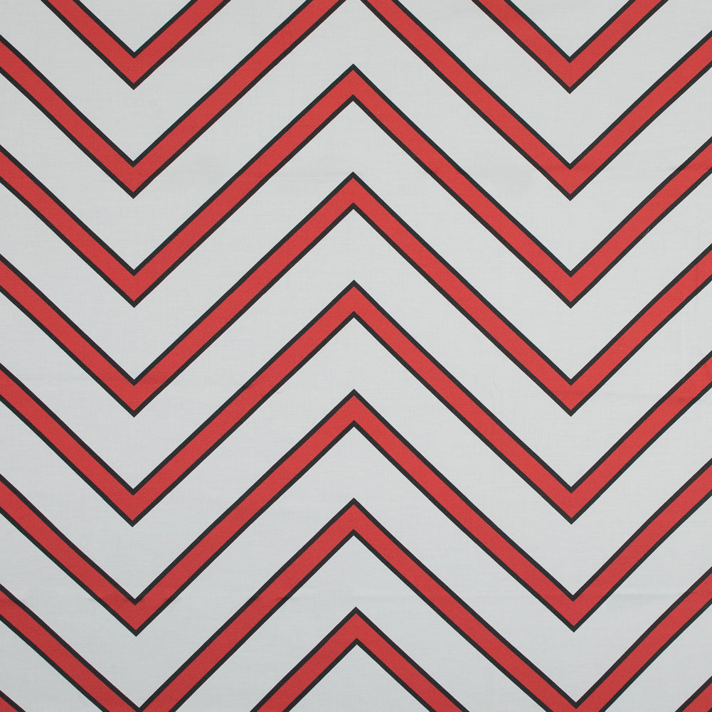 Stretch Cotton Sateen - Red Chrevrons - Mood Exclusive Hele Zig-Zag Print - Joann Fabrics