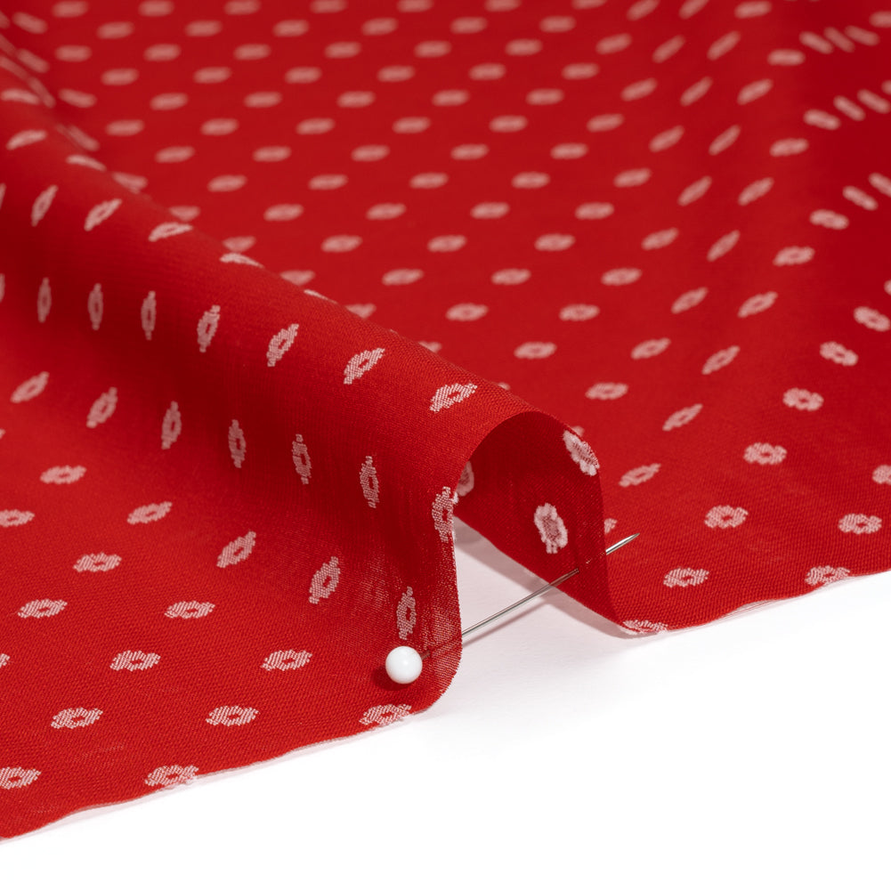 Red and White Woven Diamond Dots Polyester Chiffon - Joann Fabrics