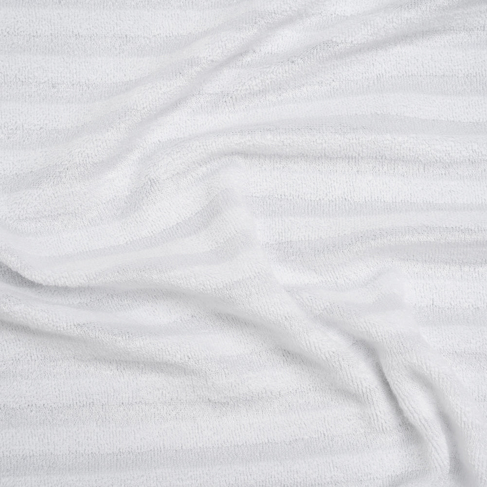 Cotton and Rayon French Terry - White Tonal Stripes - Deadstock - Joann Fabrics