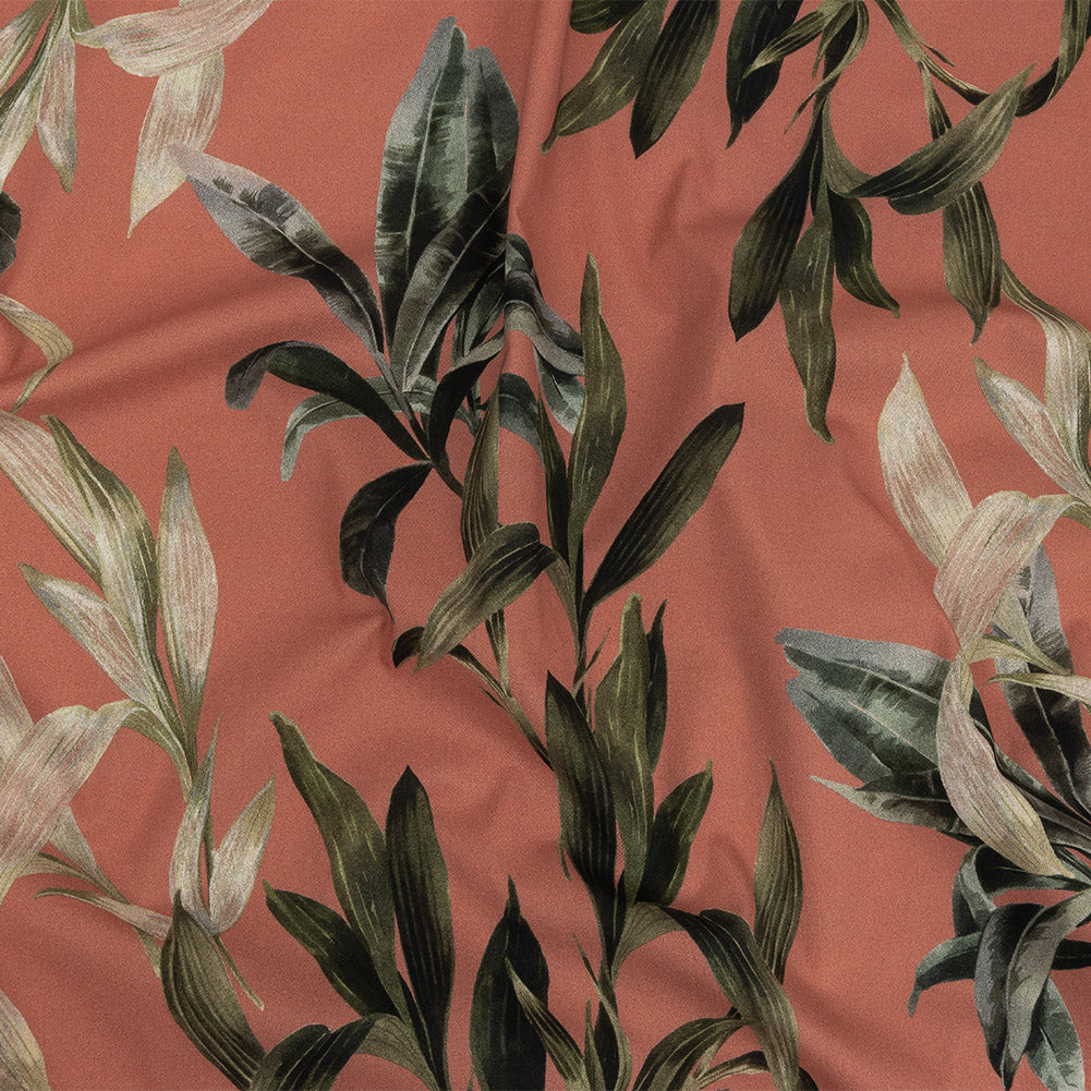 Mood Exclusive Coral To Leaf Alone Stretch Cotton Twill - Joann Fabrics