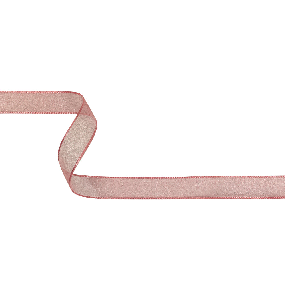 Bubblegum Shimmering Organza Ribbon with Woven Edges - 0.75