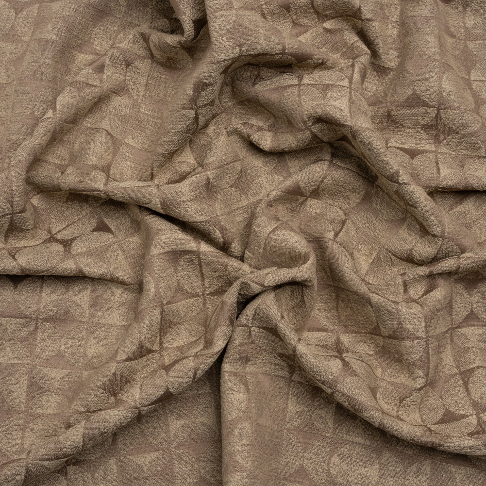 Circles and Slices Recycled Polyester and Cotton Drapery Jacquard - Rosewood - British Imported - Joann Fabrics