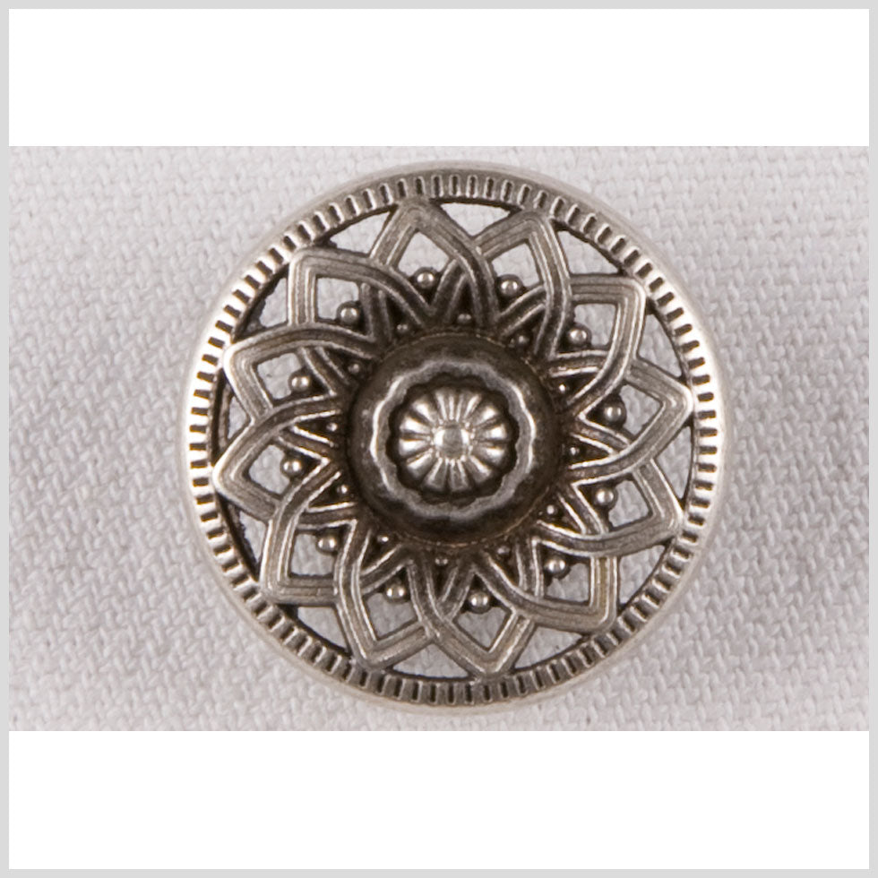 Silver Decorative Metal Flower Shank-Back Coat Button - 28L/18mm - Joann Fabrics