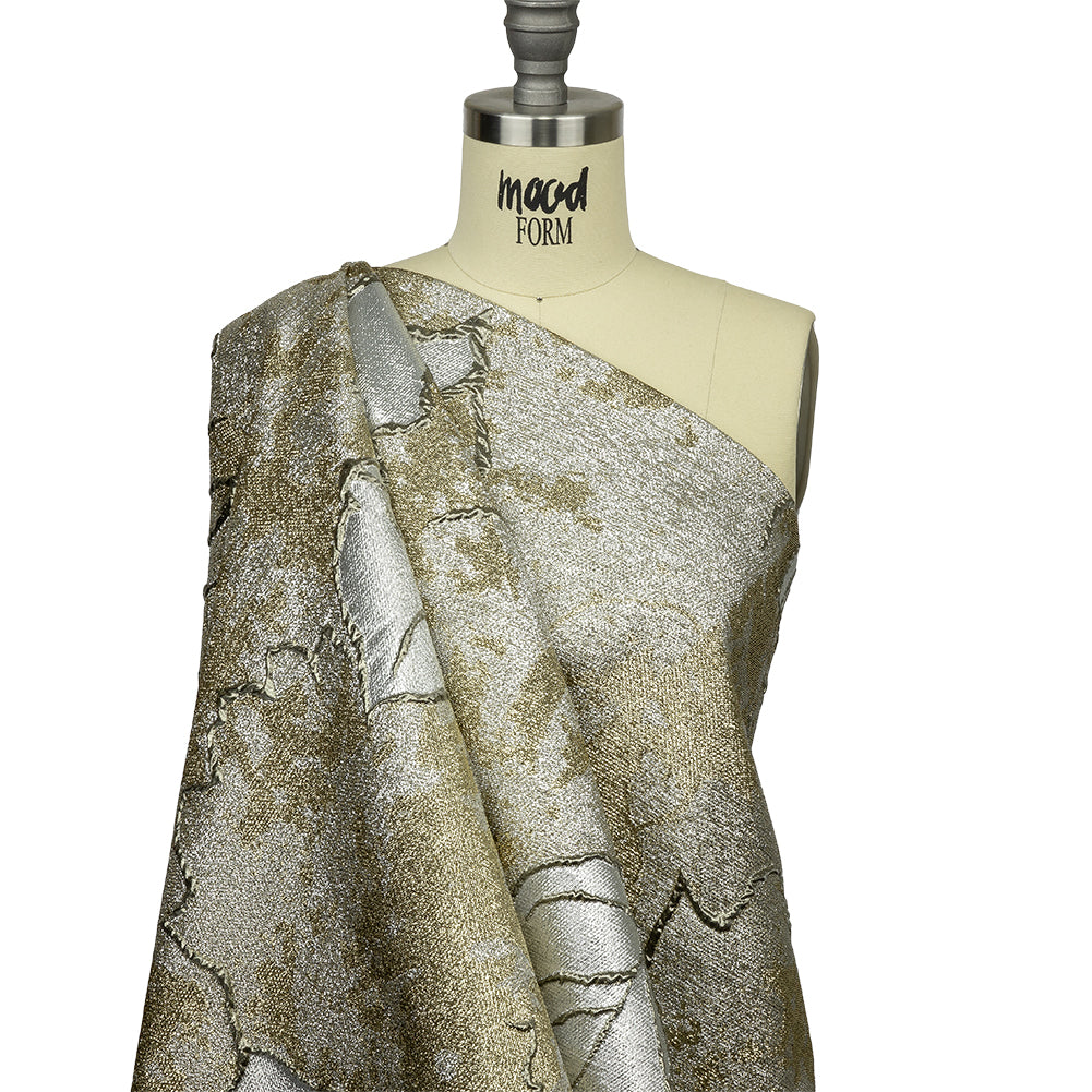 Metallic Silver and Gold Mottled Floral Luxury Brocade - Joann Fabrics