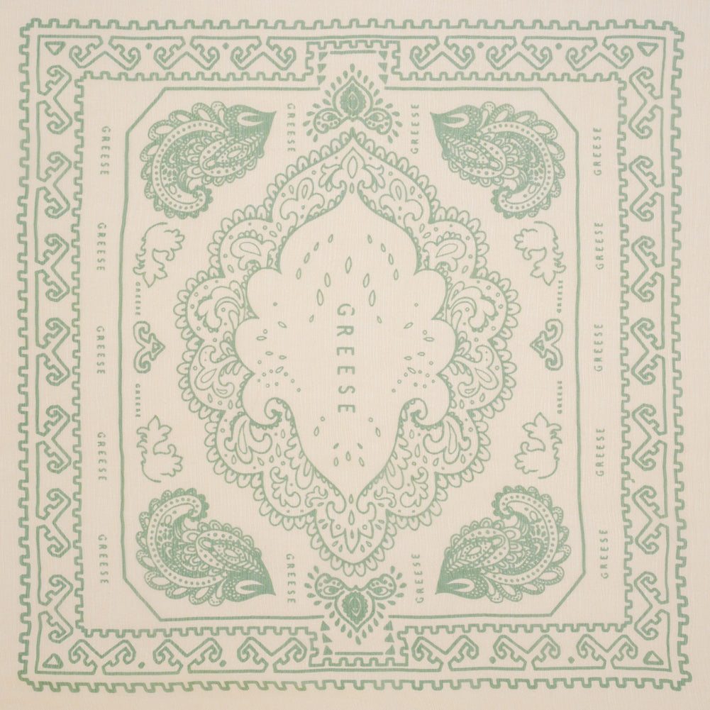 Crinkled Silk Chiffon Panel - Peach and Green Paisley and Geometric Handkerchiefs - Deadstock - Joann Fabrics