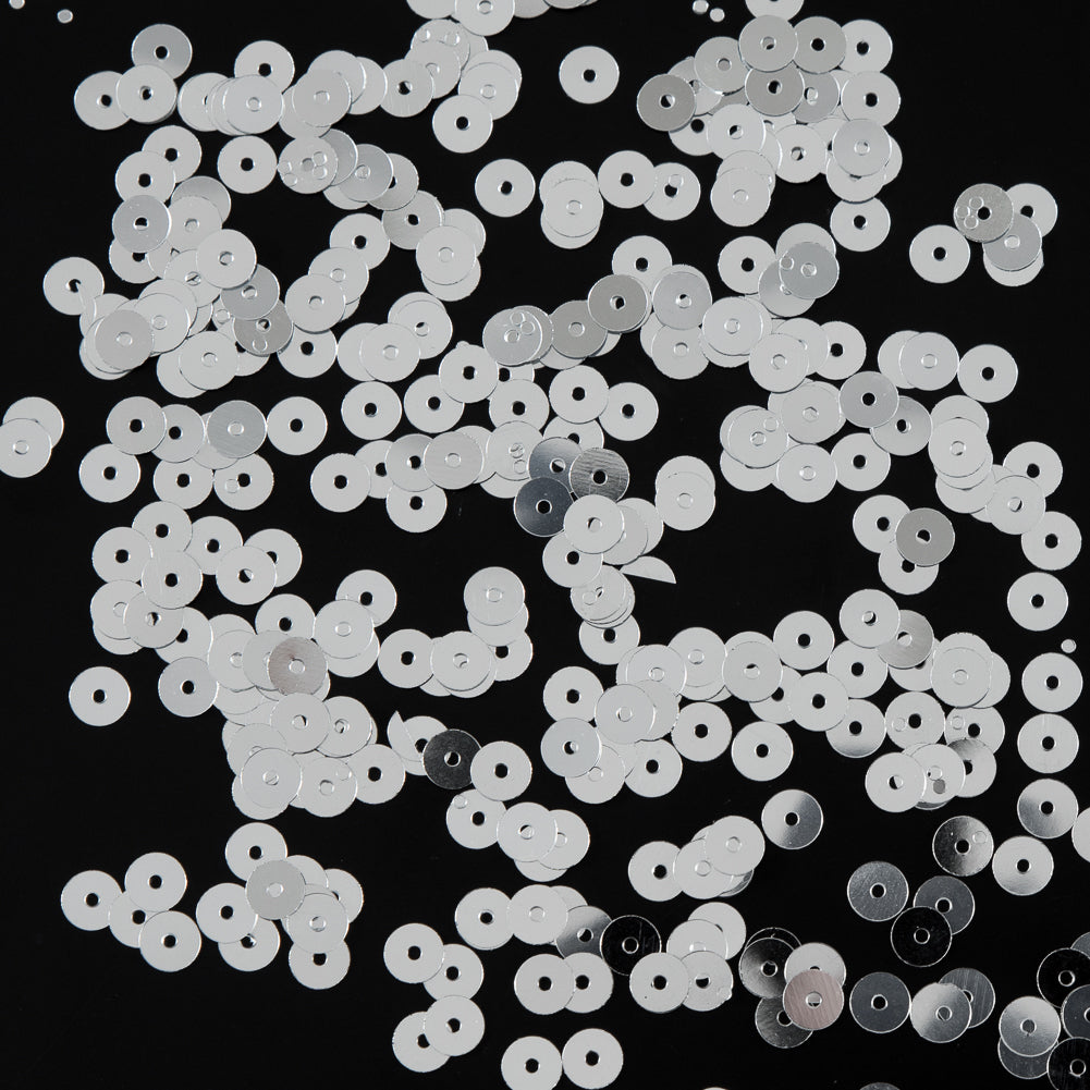 Bag of Silver Color Loose Sequins with Silver Back - 5mm - Joann Fabrics