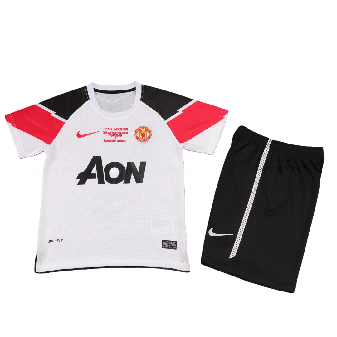 Retro Manchester United 2010-11 Away Kids Kit - Champions League Version - UnitedFutballJersey