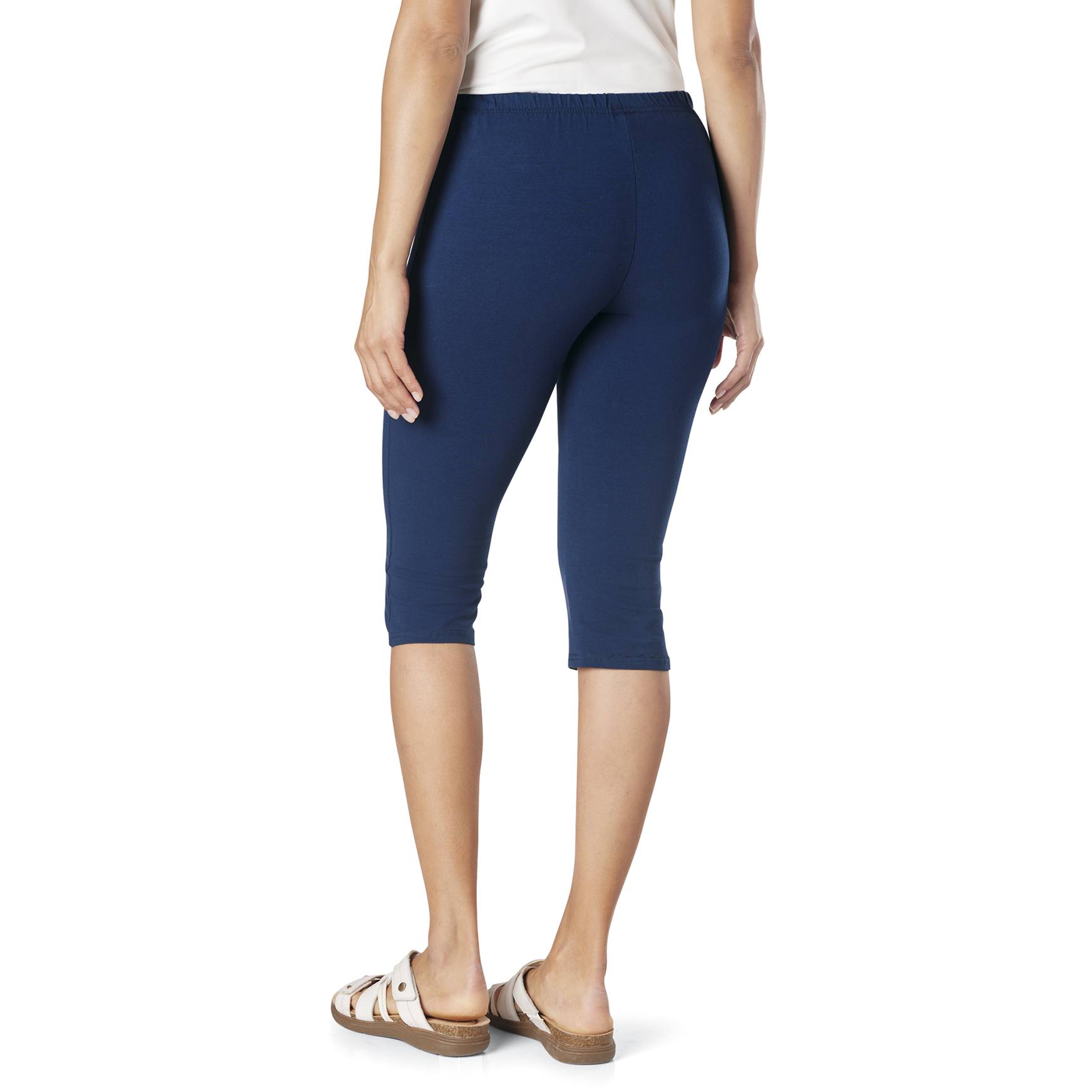 Pedal Pusher Knit Leggings, Elastic Waist - Northstyle Catalog