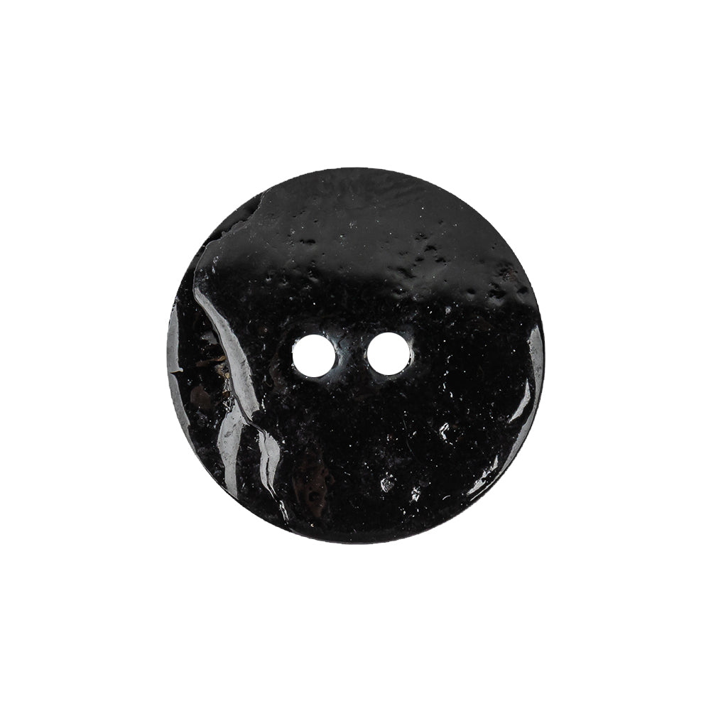 Black and Ivory Iridescent Lacquered Floral 2-Hole Shell Button - 36L/23mm - Joann Fabrics